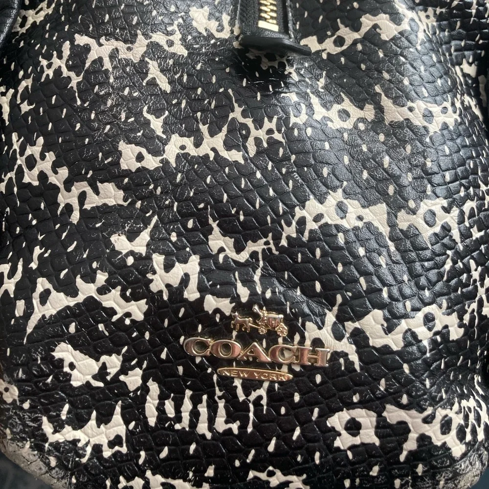 Coach Black Satchel with Piton Trim